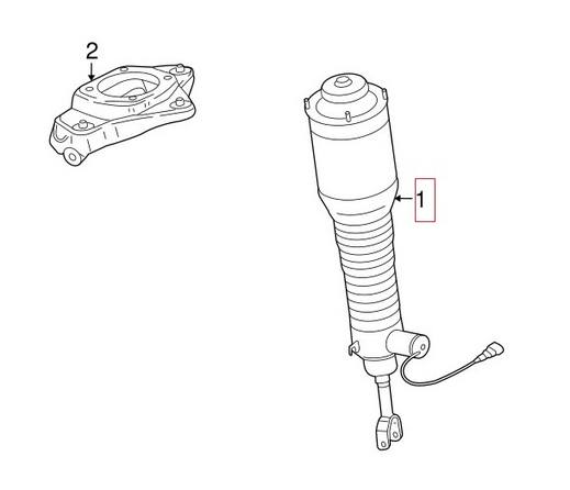 Audi Air Strut Assembly - Front Passenger Side (Rebuilt) 4F0616040S